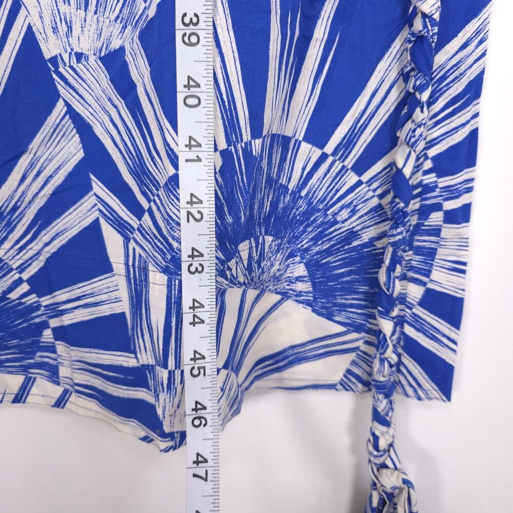 MARIE OLIVER New Foster Dress SMALL Blue White Radiance Tie Cotton 2F13-138-229A - Picture 4 of 12